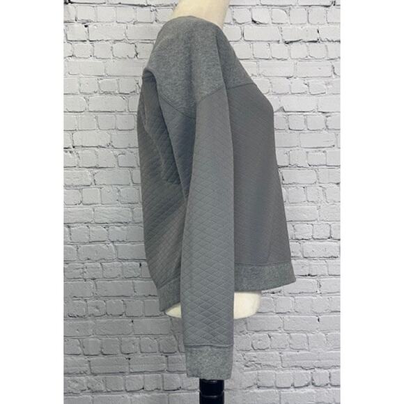 The North Face Medium Quilted Sweatshirt Gray Pullover Long Sleeve Crew Fleece - Picture 3 of 8
